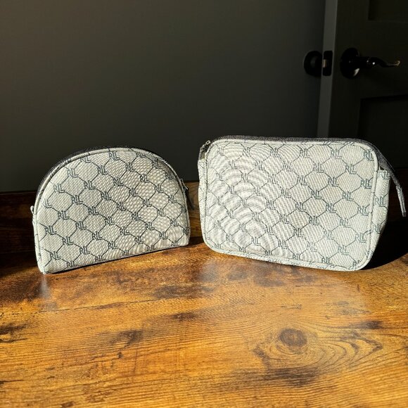 Lauren Ralph Lauren Handbags - Lauren Ralph Lauren Gray Coated Canvas Make Up‎ Bags or Pouches